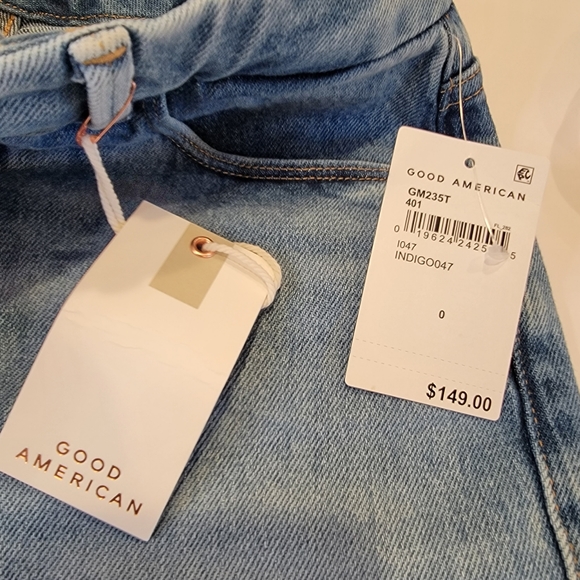 Good American High-Rise Mom Jean Size 0/25 NWT! Style GM235T Indigo - Picture 6 of 15